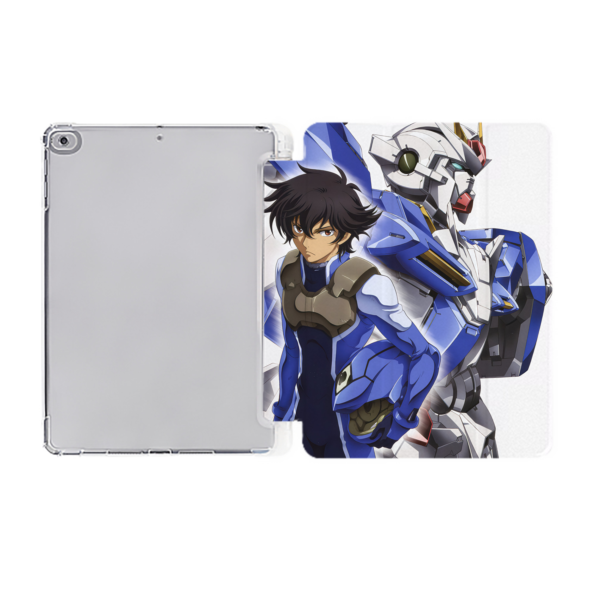 （画像用） 機動戦士ガンダム Mobile Suit Gundam IPad ケース ペン収納付き 三つ折りスタンド PUレザー×シリコン 対応機種9.5/10.5/10.9インチ